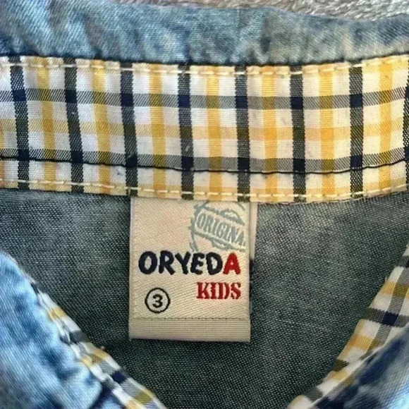 Oryeda Kids - short sleeve denim shirt. Size 3 - Picture 2 of 3